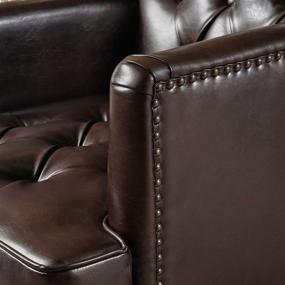 img 2 attached to 🪑 Brown Leather Club Chair by Christopher Knight Home - Malone