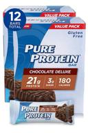 🍫 pure protein bars - high protein, nutritious snacks for energy support, low sugar & gluten free- chocolate deluxe, 6 count (pack of 2) logo