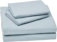 amazon basics deluxe microfiber spa blue striped sheet set, queen: luxurious comfort for restful nights logo