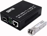 qsfptek gigabit ethernet media converter - multimode dual lc fiber - 10/100/1000base-t rj45 to 1000base-sx sfp slot - 550m range - ac 100v~240v logo