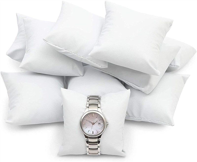 leather jewelry display pillow white 로고