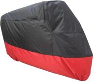 🛵 waterproof uv resistant hanswd motorcycle dust cover - xl size, black and red - for harley davidson, yamaha, kawasaki & more logo