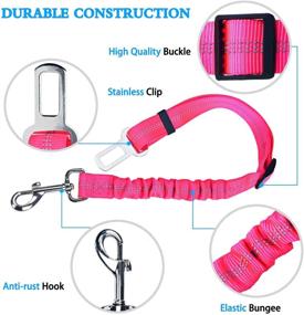 img 2 attached to 🐾 Efficiently E-reflective Adjustable Dog Seat Belt Pet Car Safety Lash Leads for Small, Medium, Large Dogs (Pink)