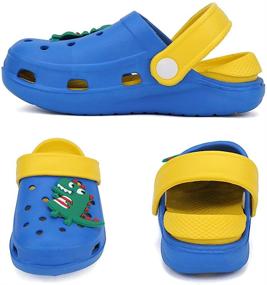 img 3 attached to 👟 Fun and Comfy Toddler Clog Slippers Sandals for Boys and Girls: Slip On Garden Shoes, Water Shoes Sneakers, and Cartoon Slides Perfect for Children's Beach, Pool, and Shower Time