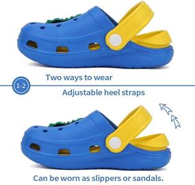 img 2 attached to 👟 Fun and Comfy Toddler Clog Slippers Sandals for Boys and Girls: Slip On Garden Shoes, Water Shoes Sneakers, and Cartoon Slides Perfect for Children's Beach, Pool, and Shower Time