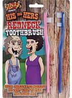 🪥 billy-bob his and hers redneck toothbrush: hillbilly 4" gag gift in blue & pink - fun & quirky oral care accessories logo