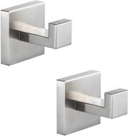 🛀 2 pack of ygivo bathroom hooks - brushed nickel stainless steel square hanger wall hooks for towels, robes, coats - heavy duty, wall mounted hooks for bathrooms, kitchens, bedrooms, garages, hotels logo