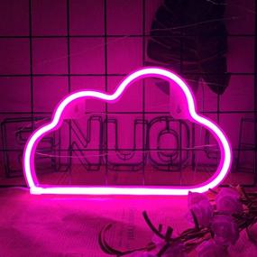 img 4 attached to 🌸 Pink Cloud Neon Signs: Cute Marquee LED Light for Baby Girl's Bedroom & Wedding Décor