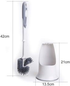 img 1 attached to 🚽 White Toilet Brush Set with Holder - Bathroom Toilet Bowl Cleaning Kit