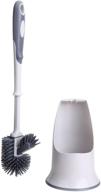 🚽 white toilet brush set with holder - bathroom toilet bowl cleaning kit logo