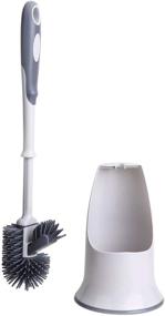 img 4 attached to 🚽 White Toilet Brush Set with Holder - Bathroom Toilet Bowl Cleaning Kit