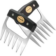 tongye stainless steel meat claws – heavy duty bbq forks for shredding, pulling, handling, and carving – barbecue handler set with black handle logo