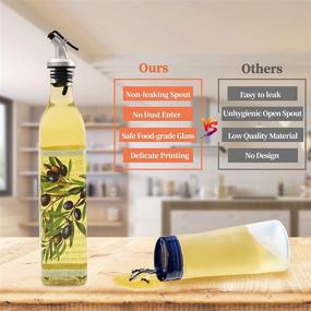 img 3 attached to Enhance Your Culinary Experience with KEFOMOL 17oz Olive Oil Dispenser Bottle Set - 2 Leak-Proof Pour Spouts & Stainless Steel Funnel Included!