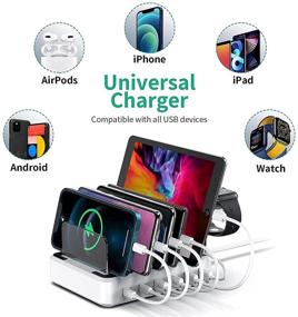 img 1 attached to 🔌 LENUMB 80W 2PD Charging Station: Power up iPhone 13 Series, Apple, Android & more, with 2 USB-C PD Ports, QC 3.0 & 3 USB Fast Ports, Including 7 Mixed USB Cables - UL Certified