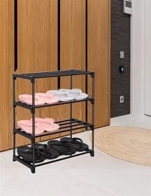 img 3 attached to 👞 Efficient 4-Tier Small Shoe Rack | LNYZQUS Metal Stackable Kids Shoe Organizer in Black