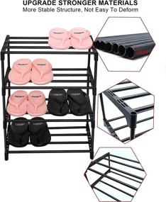 img 1 attached to 👞 Efficient 4-Tier Small Shoe Rack | LNYZQUS Metal Stackable Kids Shoe Organizer in Black