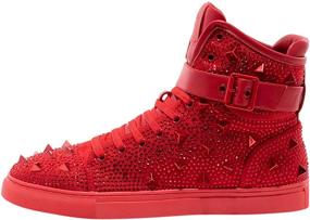 img 3 attached to JUMP Rhinestone Metallic Ornament High Top Men's Shoes and Fashion Sneakers