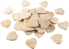 img 3 attached to 🔘 Pack of 50 Round Heart Shaped Unfinished Wood Cutout Circles Chips - Ideal for Board Game Pieces, Arts & Crafts Projects, Ornaments - 1.3" Size
