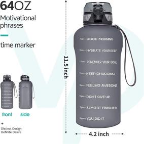 img 3 attached to Stay Hydrated with Venture Pal Large Half Gallon/64oz Motivational Water Bottle - 💧 Time Marker, Removable Strainer & Leakproof Design - BPA Free Water Jug for Stylish Hydration