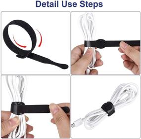 img 2 attached to 🔗 Premium Nylon Adjustable Wire Ties: 60PCS Black Reusable Cable Ties for Efficient Cable Management