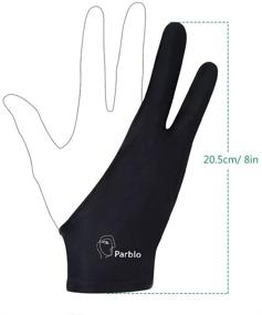 img 1 attached to Enhance Precision and Comfort with the Parblo PR-01 Two-Finger Glove for Graphics Drawing Tablet Light Box Tracing Light Pad