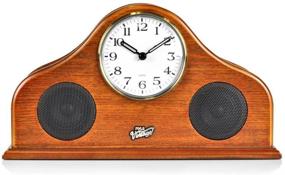 img 3 attached to Pyle Vintage Style 2-in-1 Clock - Retro Bluetooth Speaker, Tabletop Clock, Handcrafted 🕰️ Birchwood, Quartz Clock, USB Charging, Full Bass Sound System, Built-in Speakers, 25 Watt, Brown (PVNTLCL41BT)