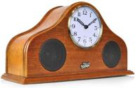 pyle vintage style 2-in-1 clock - retro bluetooth speaker, tabletop clock, handcrafted 🕰️ birchwood, quartz clock, usb charging, full bass sound system, built-in speakers, 25 watt, brown (pvntlcl41bt) logo