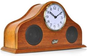 img 4 attached to Pyle Vintage Style 2-in-1 Clock - Retro Bluetooth Speaker, Tabletop Clock, Handcrafted 🕰️ Birchwood, Quartz Clock, USB Charging, Full Bass Sound System, Built-in Speakers, 25 Watt, Brown (PVNTLCL41BT)