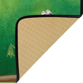 img 1 attached to 🐸 Нескользящие мягкие кухонные коврики - 39" X 20" Зеленый дизайн лягушек - коврик для ванной, коврики для дверей, ковер для домашнего декора