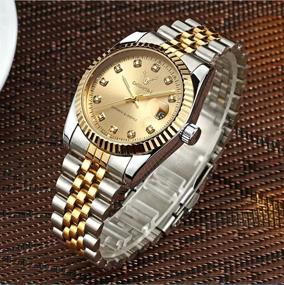 img 2 attached to ⌚ Стильные Стальные Календарные Часы с Камнями: Водостойкие Спортивные Кварцевые Унисекс Часы для Женщин и Мужчин