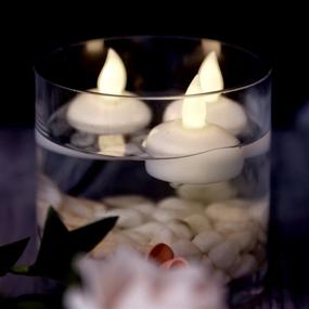 img 4 attached to AGPTEK 12 PCS Waterproof Tea Lights: Battery Operated Flameless Floating Candles for Wedding Party Decoration - Warm White Bliss