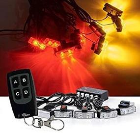 img 3 attached to 🔴 ATMOMO Red Yellow LED Flashing Car Truck Emergency Strobe Light Bar with Remote Control and Various Modes for Vehicle Warning Deck, Dash, Front Rear Grille