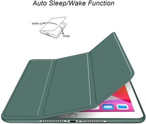 img 2 attached to 📱 Чехол для iPad Mini 1/2/3 Aoub Dark Green: тонкая трехслойная крышка с автоматическим режимом сна/будильника, мягкая задняя панель TPU - 7,9 дюйма