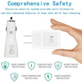 img 1 attached to 🔌 Набор быстрой зарядки Samsung Adaptive Fast Charger - быстрая зарядка для Samsung Galaxy S7 Edge / S6 / Note5 / Note 4 / S3 - настенные и автомобильные зарядки + 2 кабеля Micro USB (белый)