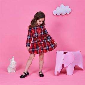 img 3 attached to 👚 Toddler Flannel Button Shirts for Girls' Clothing - Tops, Tees & Blouses