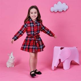 img 1 attached to 👚 Toddler Flannel Button Shirts for Girls' Clothing - Tops, Tees & Blouses