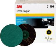 🔥 high-performance 3m green corps roloc disc 01406: 3 inch, 25 discs per pack - unbeatable quality and durability! logo