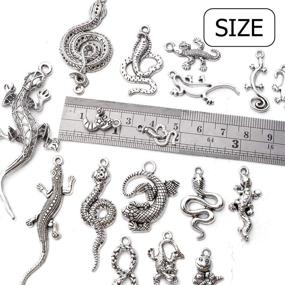 img 1 attached to 🐍 100g Antique Silver Snake and Lizard Charms: Exquisite Alloy Animal Pendants for DIY Jewelry Making