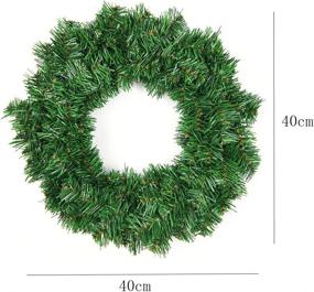 img 2 attached to 🎄 LUOEM Christmas Wreath: Festive Pine Cone and Berry Door Decor for Holiday Party - 15.7inch