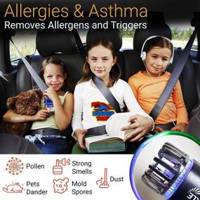 img 2 attached to 🚗 Matte Black Car Air Purifier Ionizer: Dual USB Charger, Anti-Microbial Deodorizer for Smoke, Pet & Food Odors, Allergens, Viruses Eliminator - 12V Plug-in