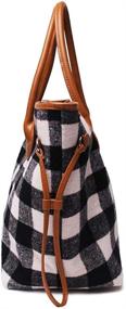 img 1 attached to 👜 Buffalo Plaid Soft Flannel Handbag: Oversized Tote Shoulder Bag for Women