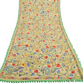 img 3 attached to SalsaNights Scarves Embroidered Dupatta Phulkari