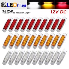 img 3 attached to 30 Pcs LedVillage 12V DC Super Slim LED Fender Guard Side Maker Light for Heavy Trucks - Amber, Red, and White