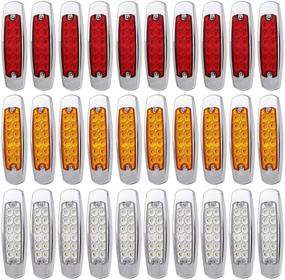 img 4 attached to 30 Pcs LedVillage 12V DC Super Slim LED Fender Guard Side Maker Light for Heavy Trucks - Amber, Red, and White