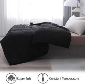 img 3 attached to 🛌 EDUJIN All Season Full Down Alternative Quilted Comforter - Soft Bed Comforter with Corner Tabs - Machine Washable - Duvet Insert - Black (82×86 Inch)