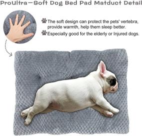 img 1 attached to 🐶 INVENHO Dog Bed Crate Pad: Ultra Soft Pet Kennel Mattress for Small, Medium, and Large Dogs - Non-Slip Bottom, Washable, and Calming Grey Bed