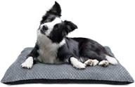 🐶 invenho dog bed crate pad: ultra soft pet kennel mattress for small, medium, and large dogs - non-slip bottom, washable, and calming grey bed logo