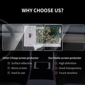 img 3 attached to 📱 SUMK 2021 Model Y Center Control Touchscreen Car Navigation Protector - Tempered Glass, Matte, Anti-Scratch, Anti-Glare, Shock Resistant for Model Y/3