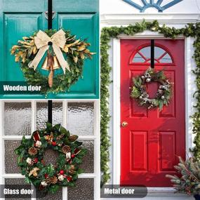 img 1 attached to 🎄 ACMETOP 15” Wreath Hanger: Heavy Duty Metal Door Wreath Hook for Front Door Thanksgiving & Christmas Decor (Black, 1 Pack)