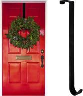 🎄 acmetop 15” wreath hanger: heavy duty metal door wreath hook for front door thanksgiving & christmas decor (black, 1 pack) logo